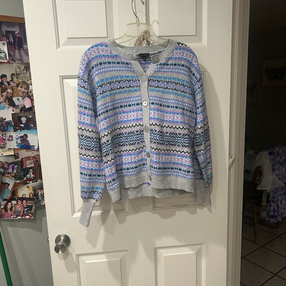 Talbots Multicolor Patterned Cardigan (NWOT)